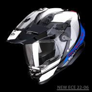 Casco Moto Scorpion Adf-9000 Air in fibra Trail Nero Blu Bianco